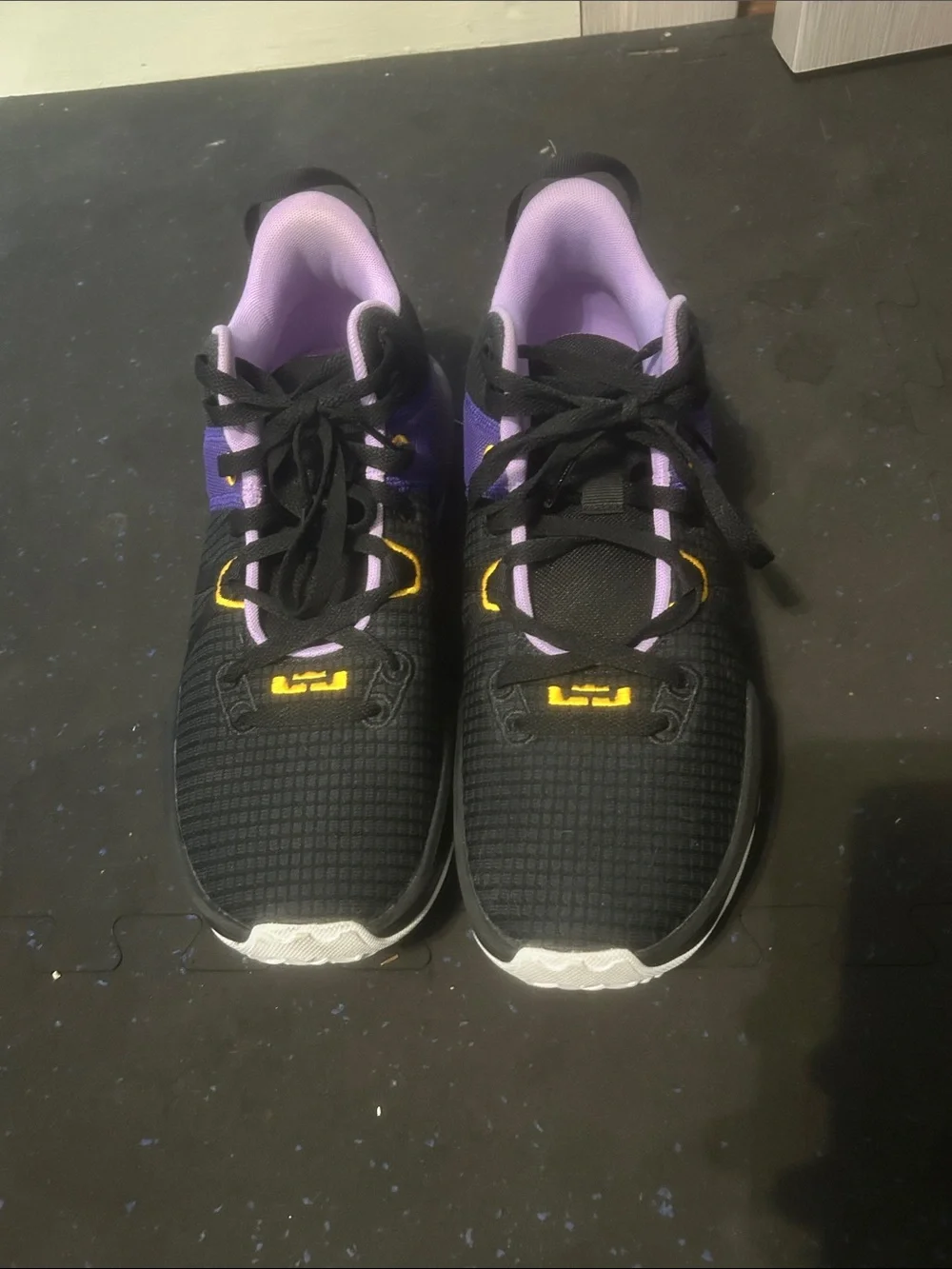 Nike LeBron King shoes purple,black,and yellow